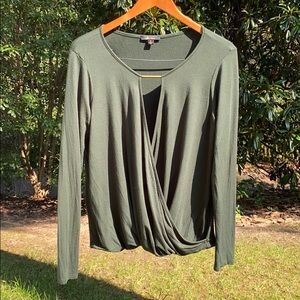 Forest green wrap top